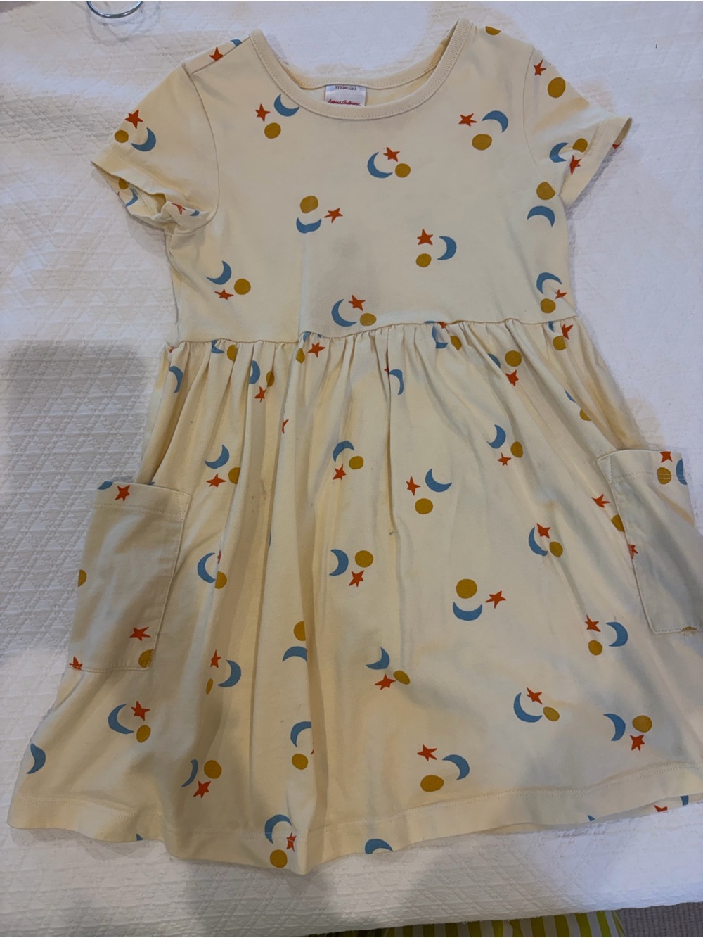 Hanna Andersson Cream Moon & Star Pocket Dress